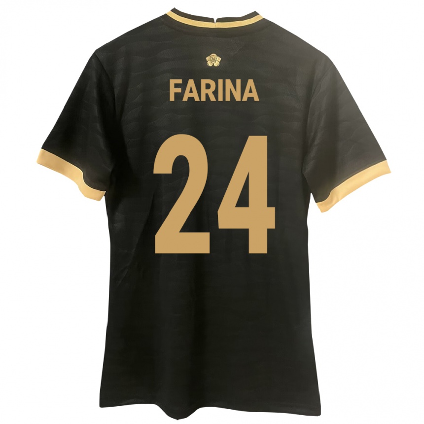 Niño Fútbol Camiseta Panamá Edgardo Fariña #24 Negro 2ª Equipación 24-26