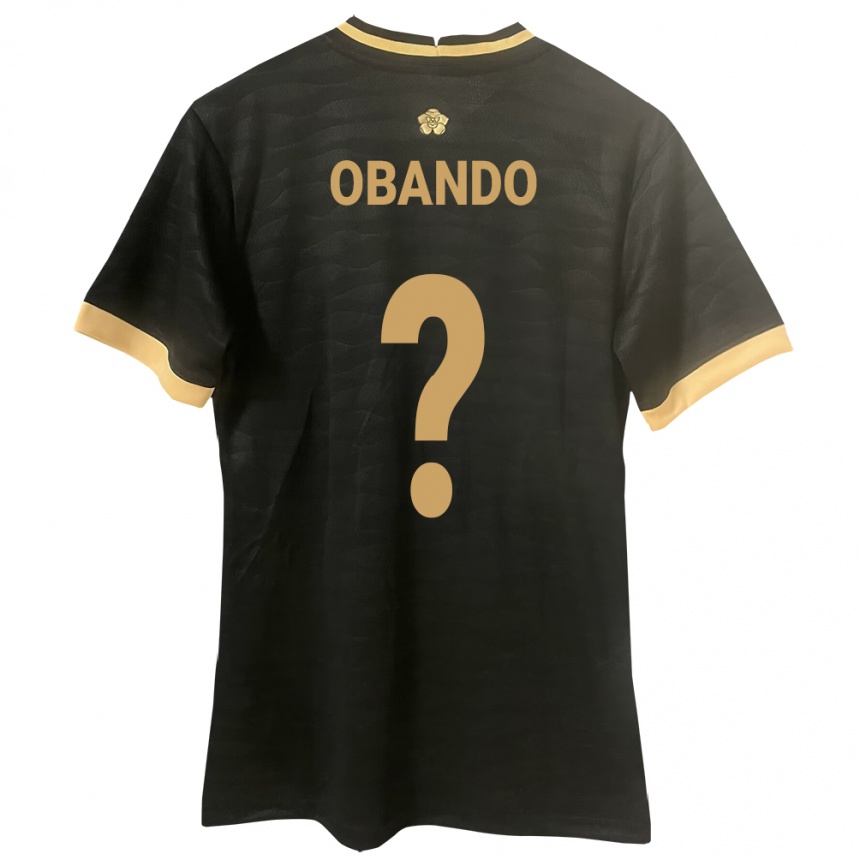 Niño Fútbol Camiseta Panamá Jafet Obando #0 Negro 2ª Equipación 24-26