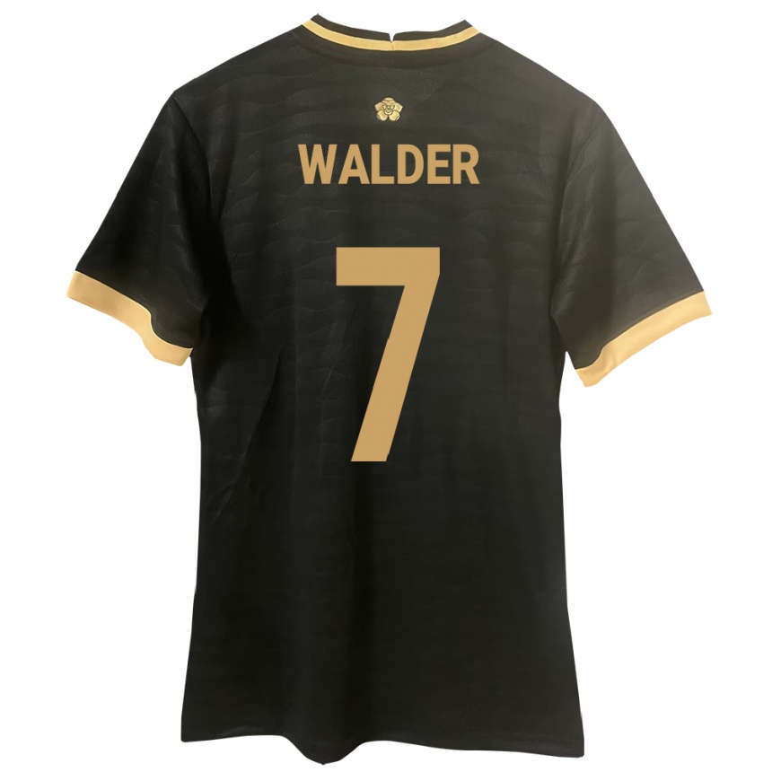 Niño Fútbol Camiseta Panamá Kevin Walder #7 Negro 2ª Equipación 24-26