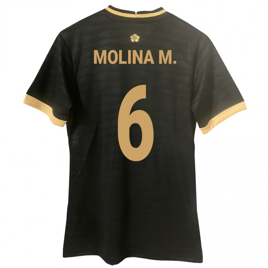 Niño Fútbol Camiseta Panamá Mariana Molina #6 Negro 2ª Equipación 24-26