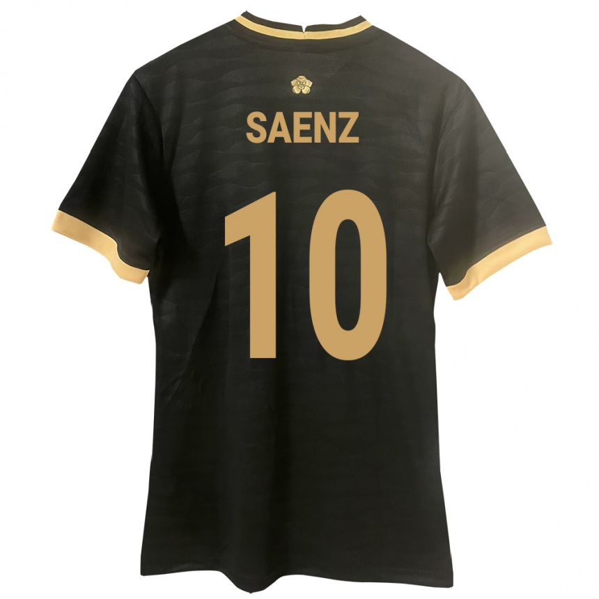 Niño Fútbol Camiseta Panamá Gloria Sáenz #10 Negro 2ª Equipación 24-26