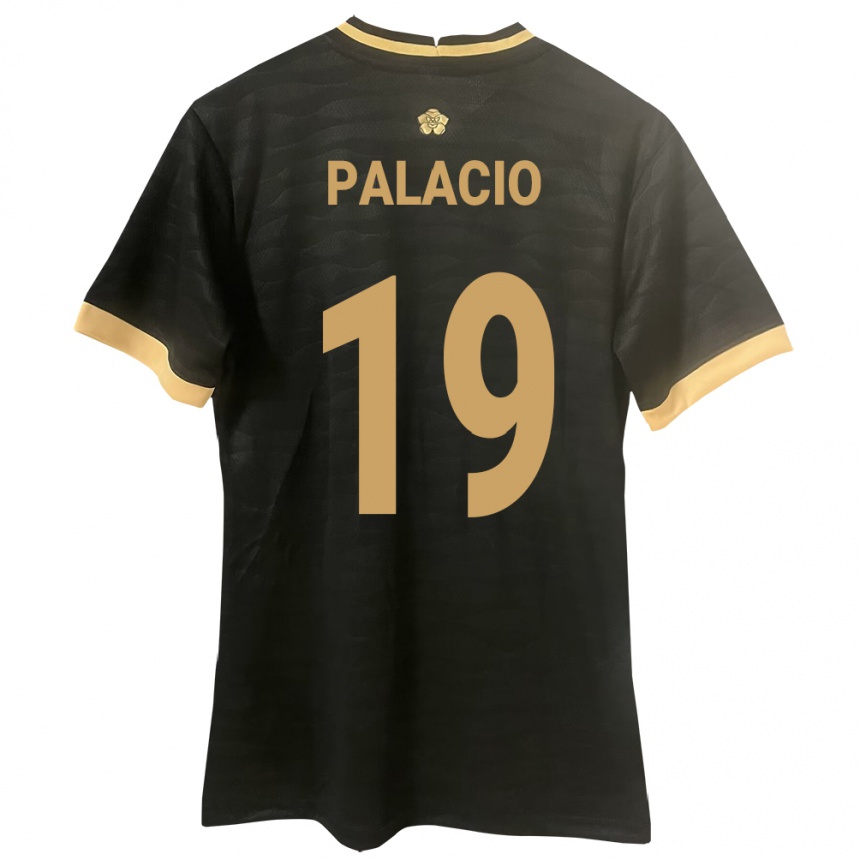 Niño Fútbol Camiseta Panamá Yarelis Palacio #19 Negro 2ª Equipación 24-26