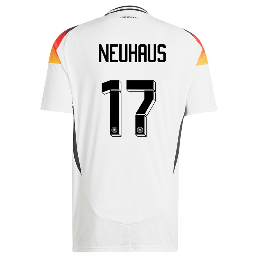 Hombre Fútbol Camiseta Alemania Florian Neuhaus #17 Blanco 1ª Equipación 24-26