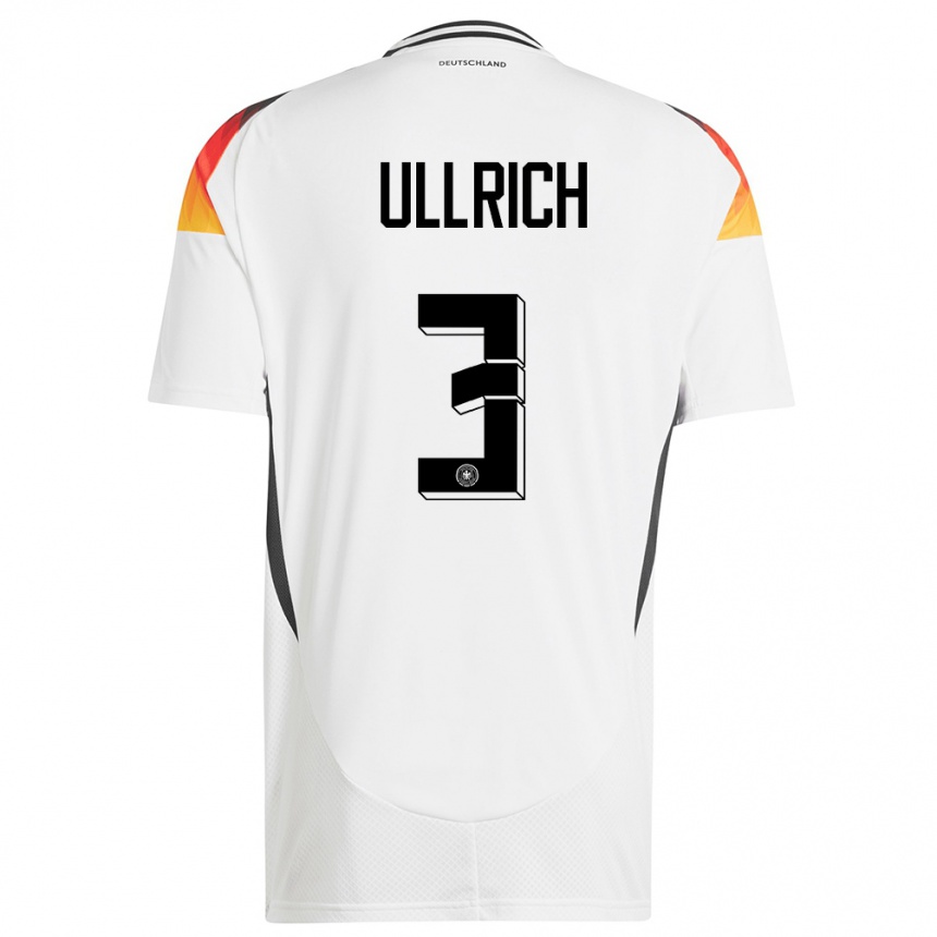 Hombre Fútbol Camiseta Alemania Lukas Ullrich #3 Blanco 1ª Equipación 24-26