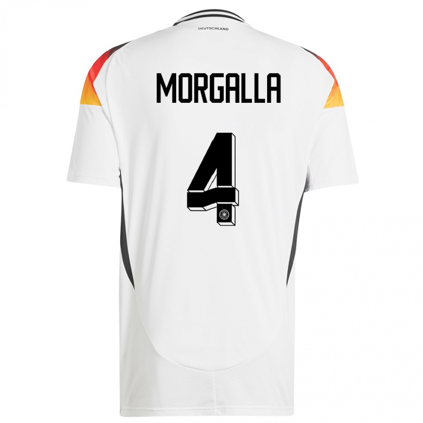 Hombre Fútbol Camiseta Alemania Leandro Morgalla #4 Blanco 1ª Equipación 24-26