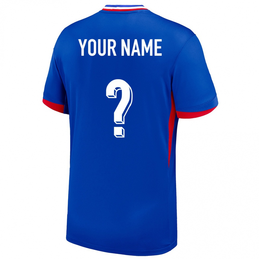 Hombre Fútbol Camiseta Francia Su Nombre #0 Azul 1ª Equipación 24-26