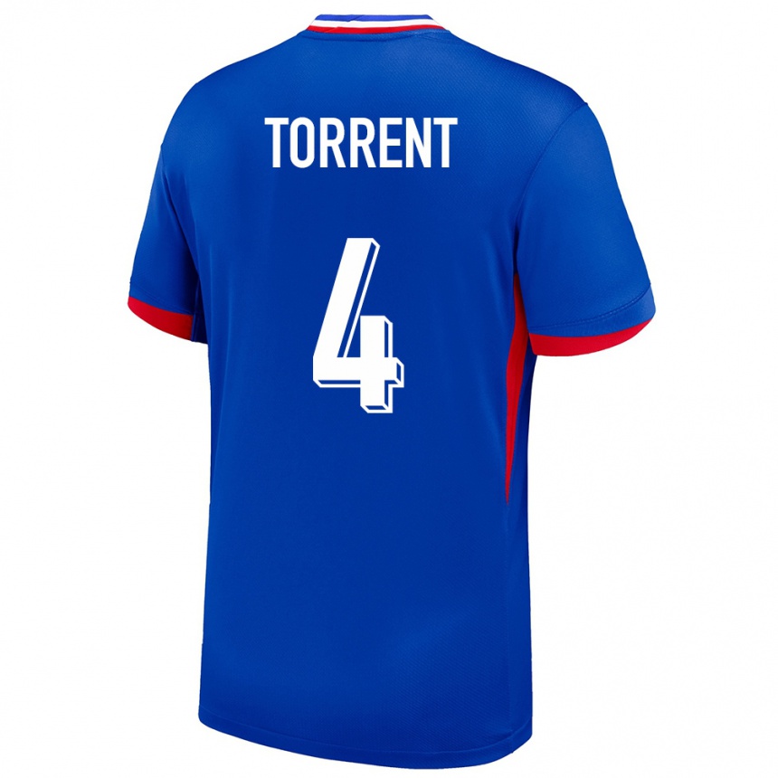 Hombre Fútbol Camiseta Francia Marion Torrent #4 Azul 1ª Equipación 24-26