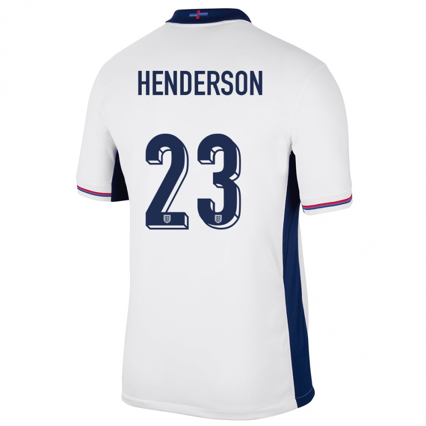 Hombre Fútbol Camiseta Inglaterra Dean Henderson #23 Blanco 1ª Equipación 24-26