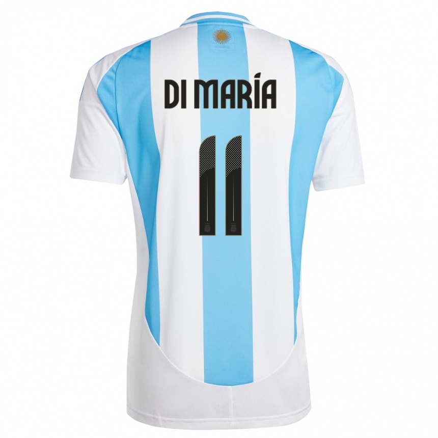 Hombre Fútbol Camiseta Argentina Angel Di Maria #11 Blanco Azul 1ª Equipación 24-26