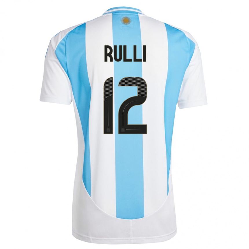 Hombre Fútbol Camiseta Argentina Geronimo Rulli #12 Blanco Azul 1ª Equipación 24-26