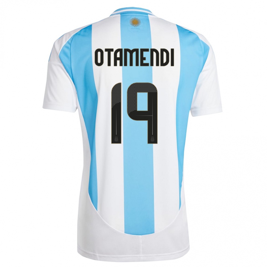 Hombre Fútbol Camiseta Argentina Nicolas Otamendi #19 Blanco Azul 1ª Equipación 24-26