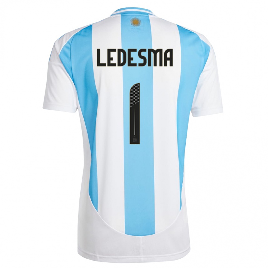 Hombre Fútbol Camiseta Argentina Jeremias Ledesma #1 Blanco Azul 1ª Equipación 24-26