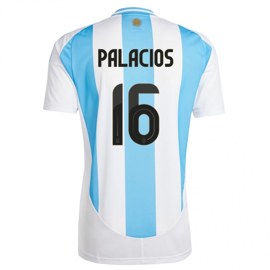 Hombre Fútbol Camiseta Argentina Tomas Palacios #16 Blanco Azul 1ª Equipación 24-26