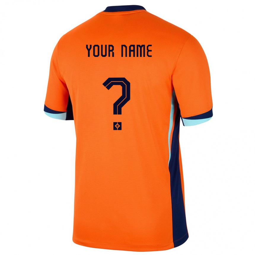 Hombre Fútbol Camiseta Países Bajos Su Nombre #0 Naranja 1ª Equipación 24-26