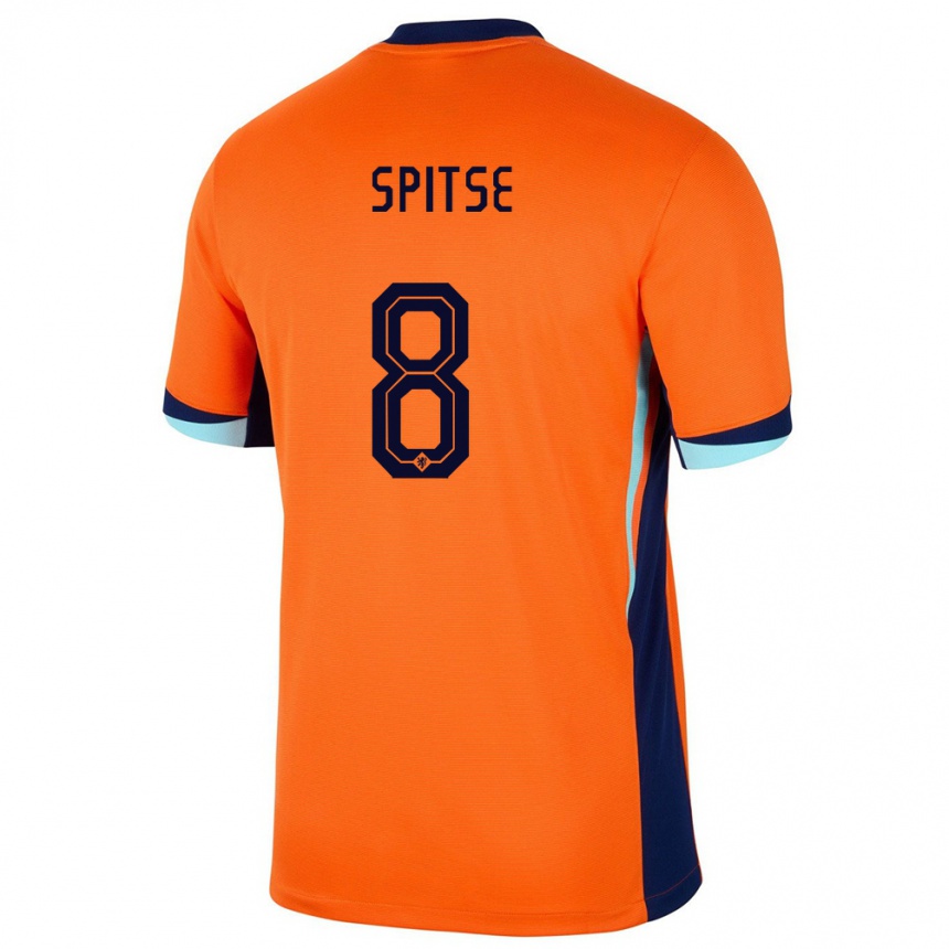 Hombre Fútbol Camiseta Países Bajos Sherida Spitse #8 Naranja 1ª Equipación 24-26