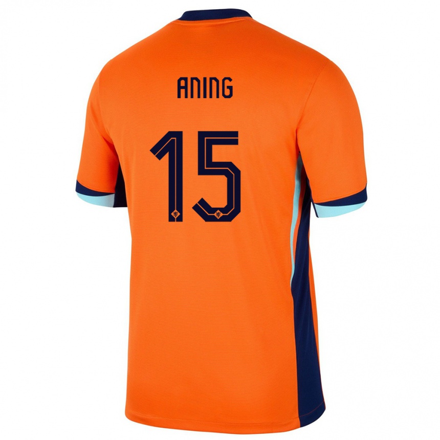 Hombre Fútbol Camiseta Países Bajos Prince Aning #15 Naranja 1ª Equipación 24-26