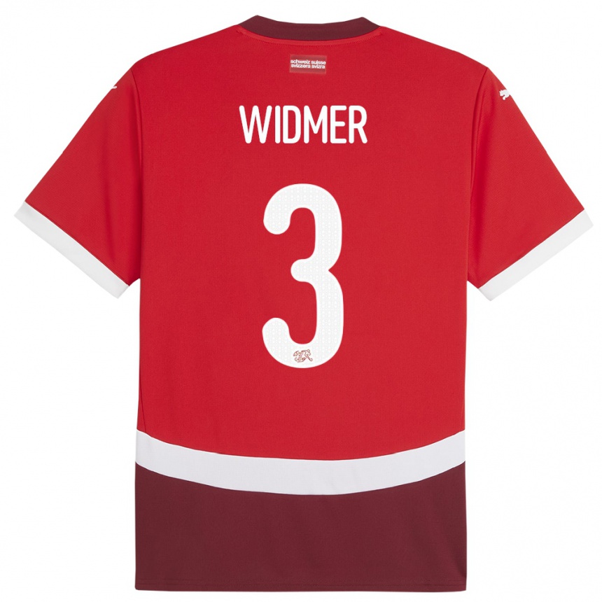 Hombre Fútbol Camiseta Suiza Silvan Widmer #3 Rojo 1ª Equipación 24-26