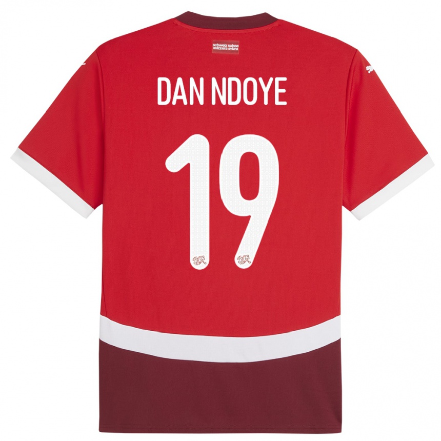 Hombre Fútbol Camiseta Suiza Dan Ndoye #19 Rojo 1ª Equipación 24-26