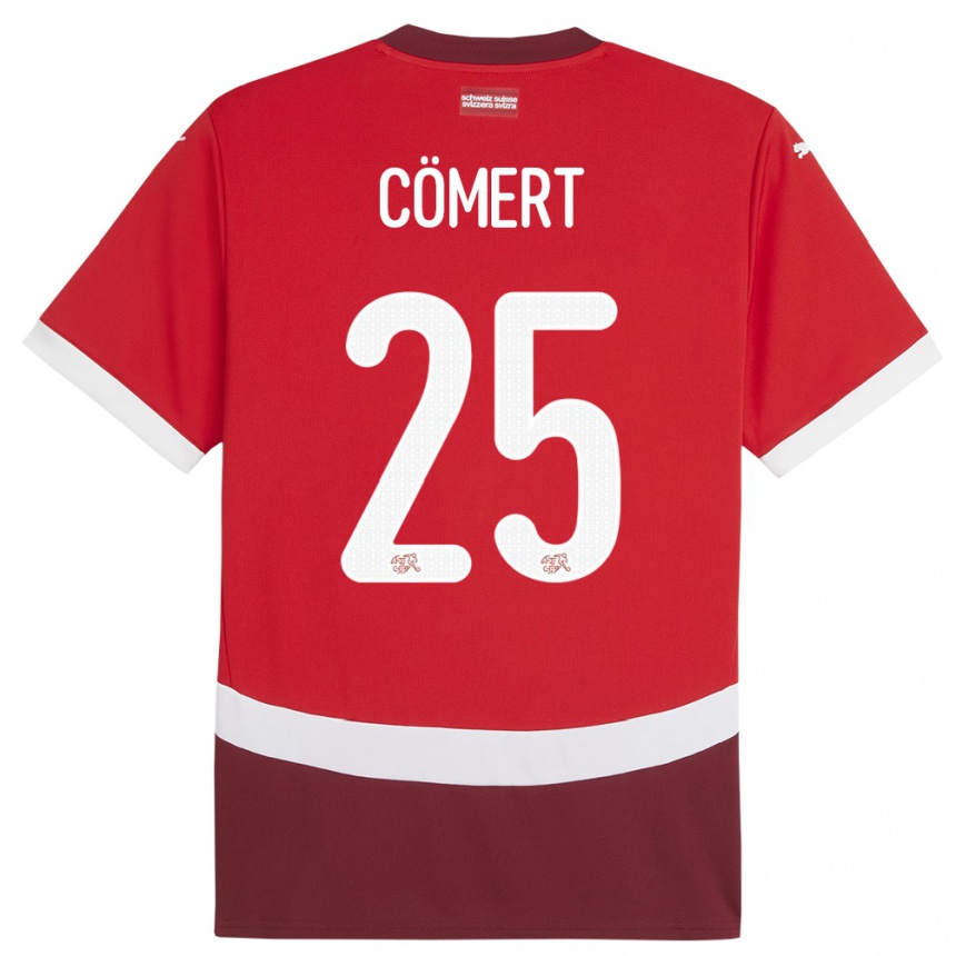 Hombre Fútbol Camiseta Suiza Eray Comert #25 Rojo 1ª Equipación 24-26