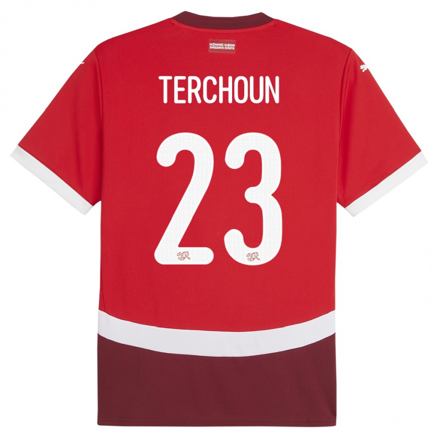Hombre Fútbol Camiseta Suiza Meriame Terchoun #23 Rojo 1ª Equipación 24-26