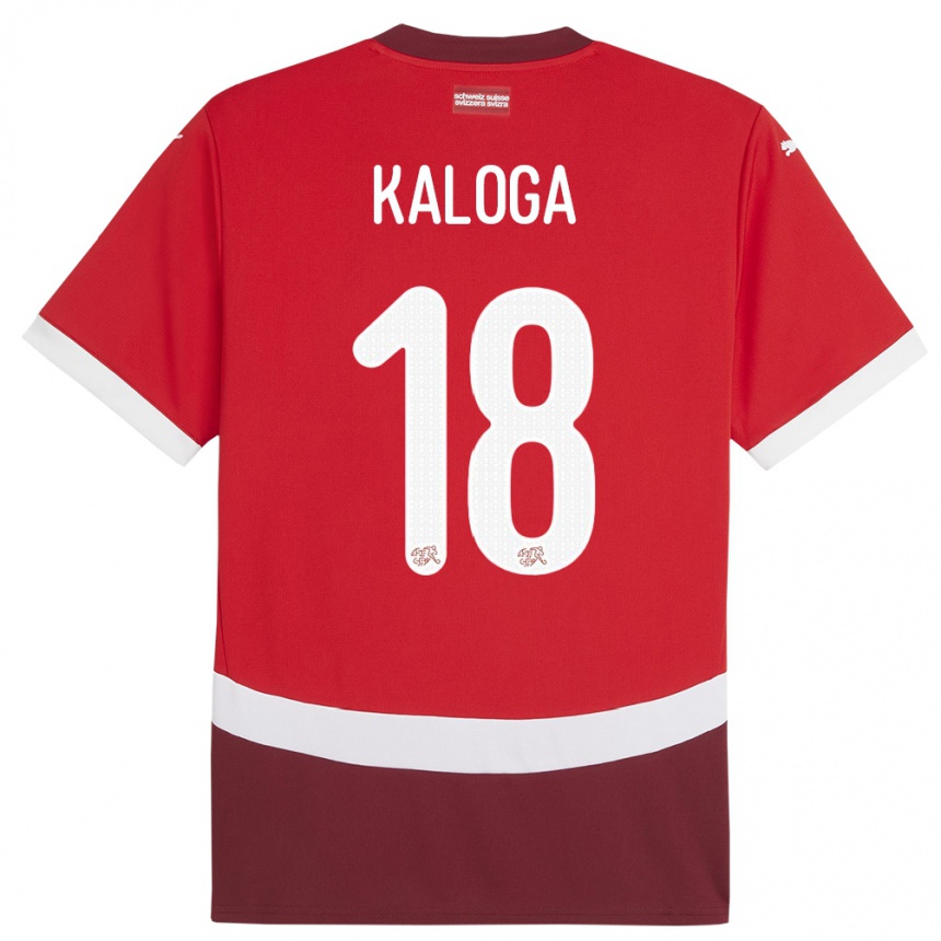 Hombre Fútbol Camiseta Suiza Issa Kaloga #18 Rojo 1ª Equipación 24-26