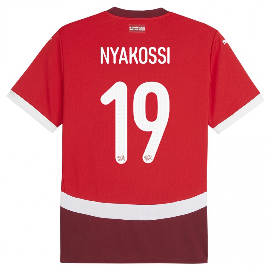 Hombre Fútbol Camiseta Suiza Roggerio Nyakossi #19 Rojo 1ª Equipación 24-26