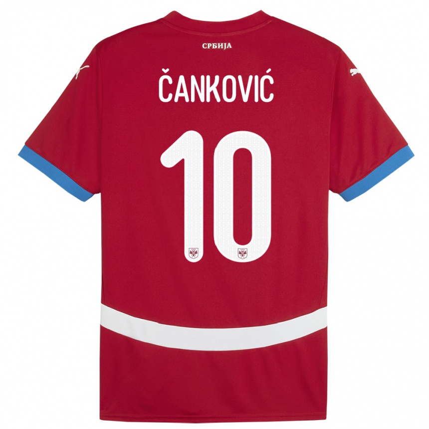 Hombre Fútbol Camiseta Serbia Jelena Cankovic #10 Rojo 1ª Equipación 24-26