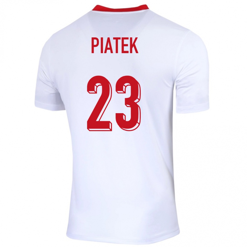 Hombre Fútbol Camiseta Polonia Krzysztof Piatek #23 Blanco 1ª Equipación 24-26