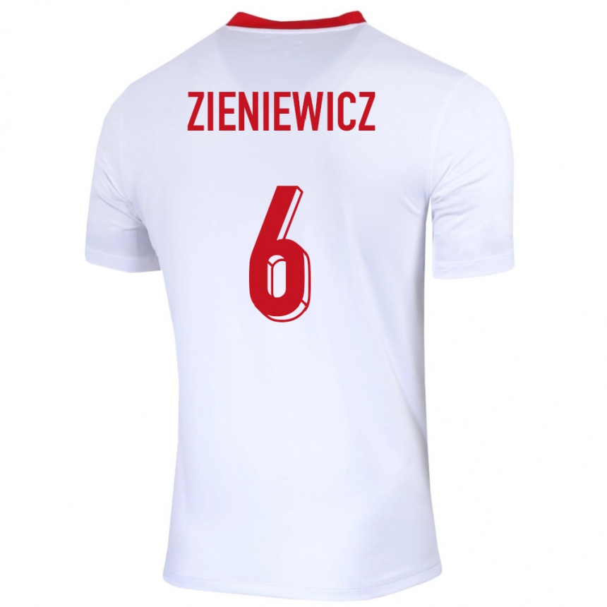 Hombre Fútbol Camiseta Polonia Wiktoria Zieniewicz #6 Blanco 1ª Equipación 24-26