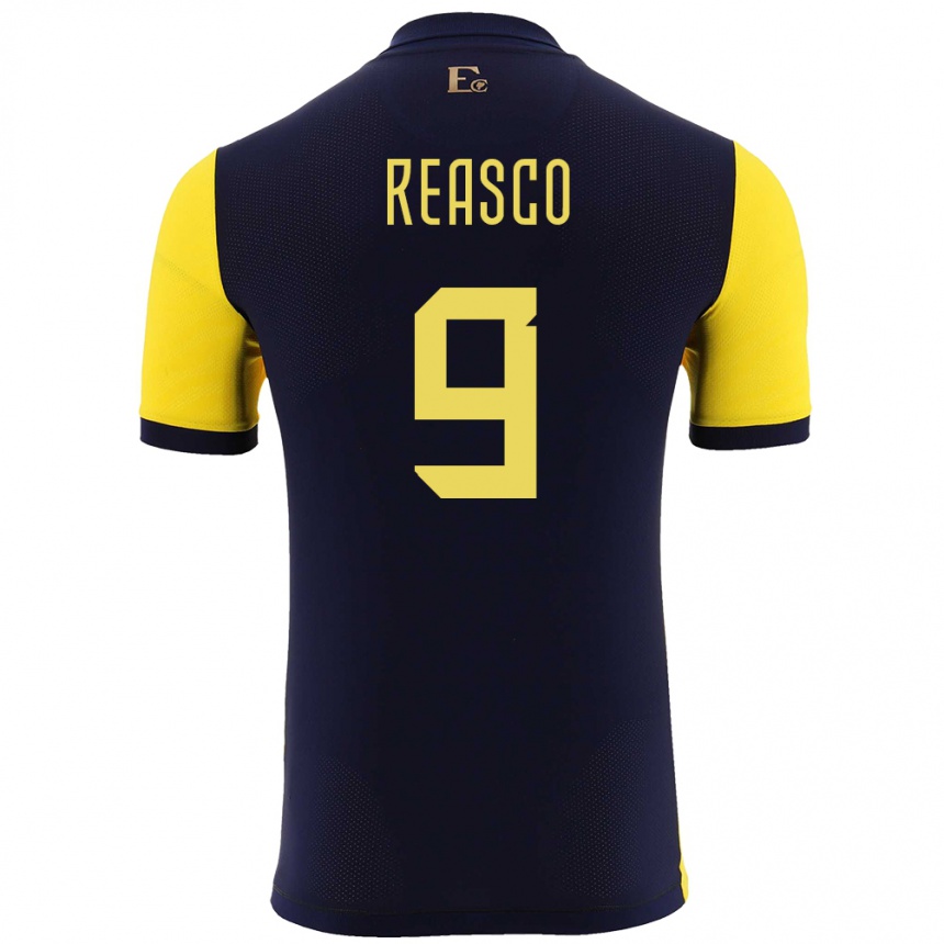 Hombre Fútbol Camiseta Ecuador Djorkaeff Reasco #9 Amarillo 1ª Equipación 24-26