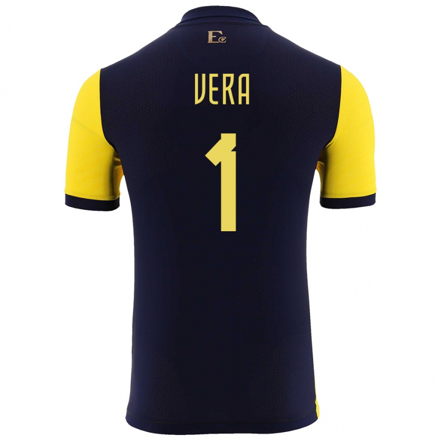 Hombre Fútbol Camiseta Ecuador Andrea Vera #1 Amarillo 1ª Equipación 24-26