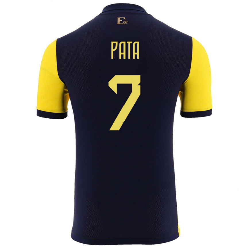 Hombre Fútbol Camiseta Ecuador Emerson Pata #7 Amarillo 1ª Equipación 24-26