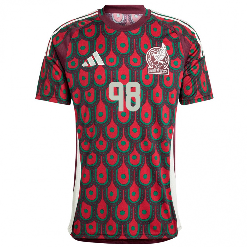 Hombre Fútbol Camiseta México Kinberly Guzman #98 Granate 1ª Equipación 24-26