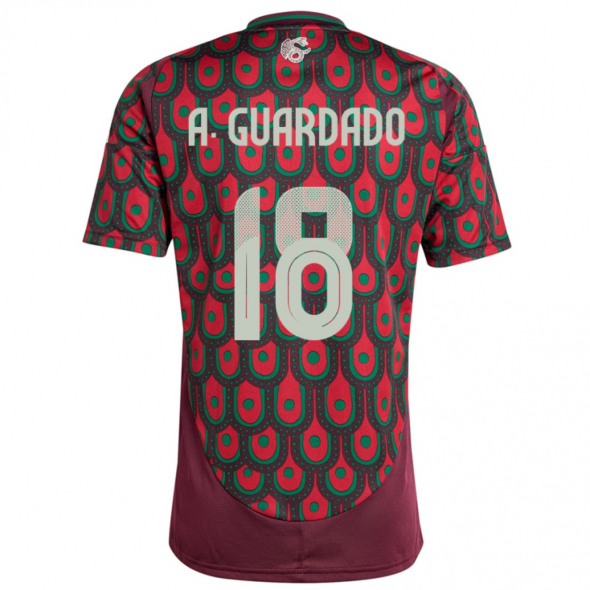 Hombre Fútbol Camiseta México Andres Guardado #18 Granate 1ª Equipación 24-26