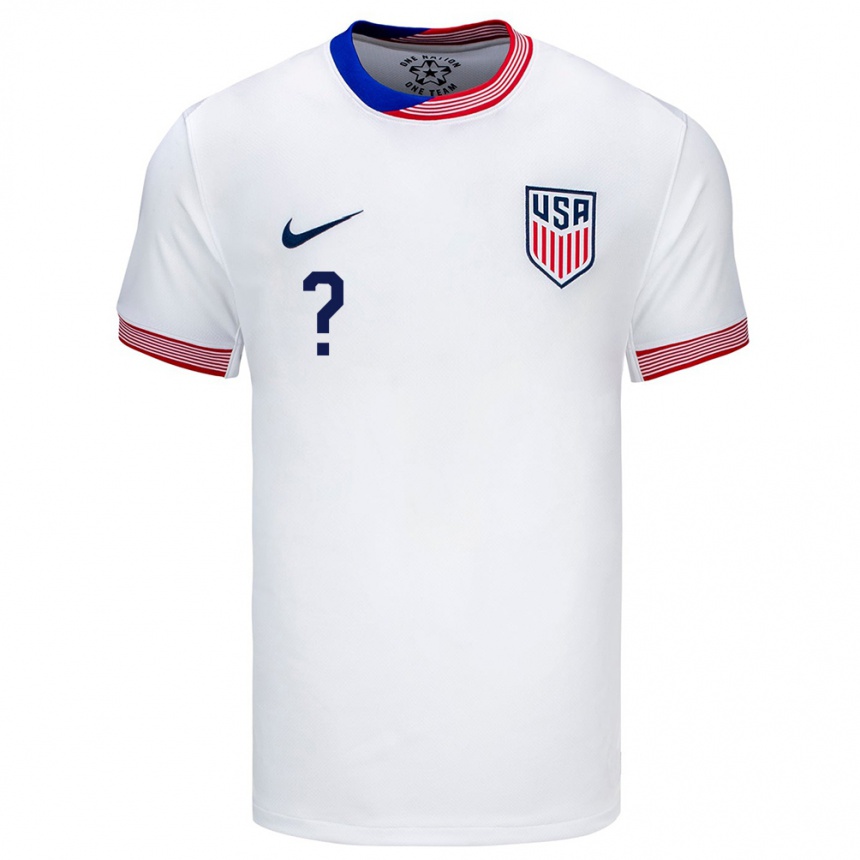 Hombre Fútbol Camiseta Estados Unidos Su Nombre #0 Blanco 1ª Equipación 24-26