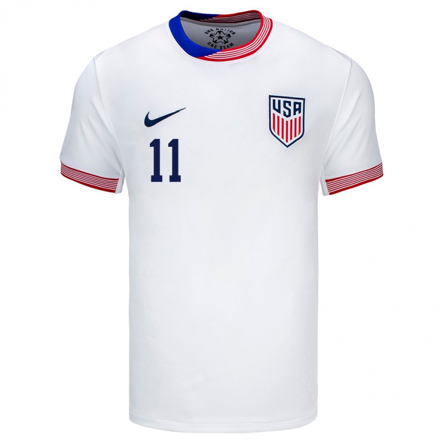 Hombre Fútbol Camiseta Estados Unidos Andre Gitau #11 Blanco 1ª Equipación 24-26