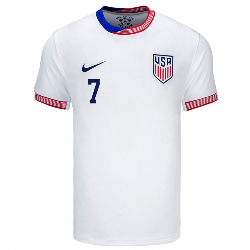 Hombre Fútbol Camiseta Estados Unidos Ashley Hatch #7 Blanco 1ª Equipación 24-26