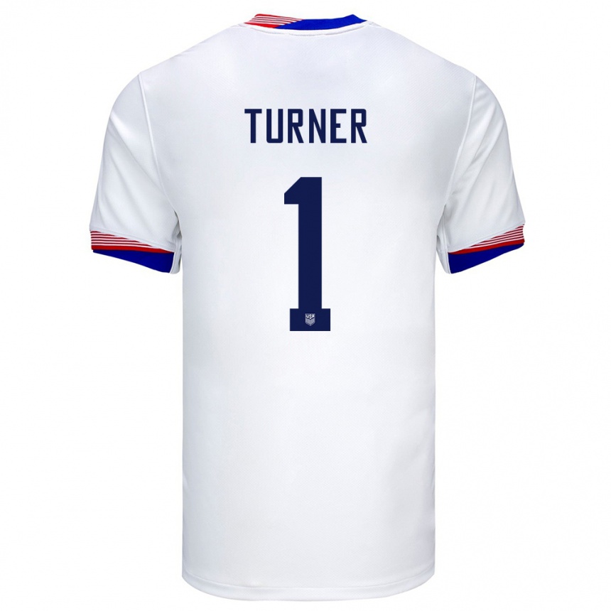 Hombre Fútbol Camiseta Estados Unidos Matt Turner #1 Blanco 1ª Equipación 24-26