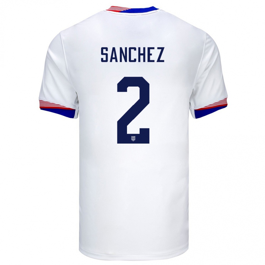 Hombre Fútbol Camiseta Estados Unidos Ashley Sanchez #2 Blanco 1ª Equipación 24-26