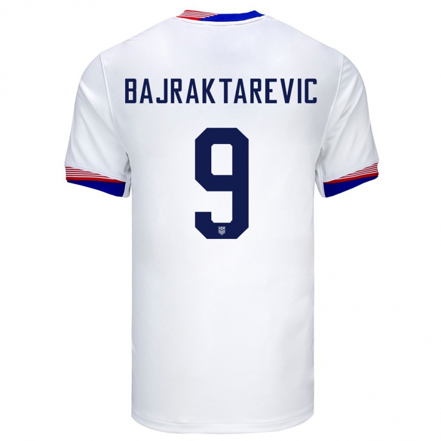 Hombre Fútbol Camiseta Estados Unidos Esmir Bajraktarevic #9 Blanco 1ª Equipación 24-26