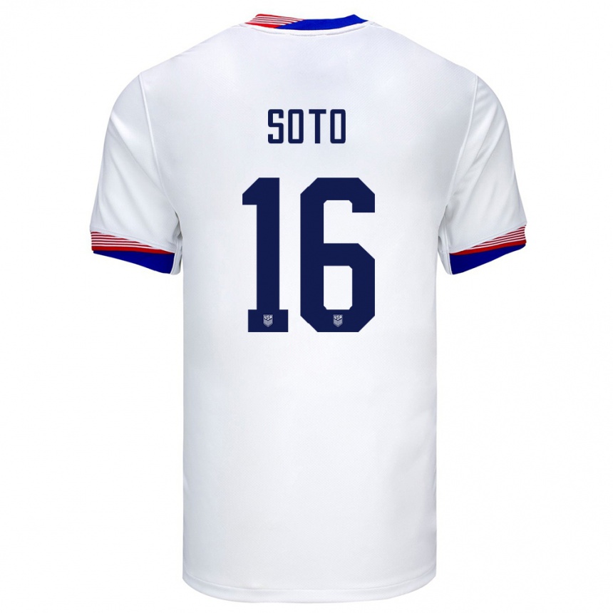 Hombre Fútbol Camiseta Estados Unidos Ezekiel Soto #16 Blanco 1ª Equipación 24-26