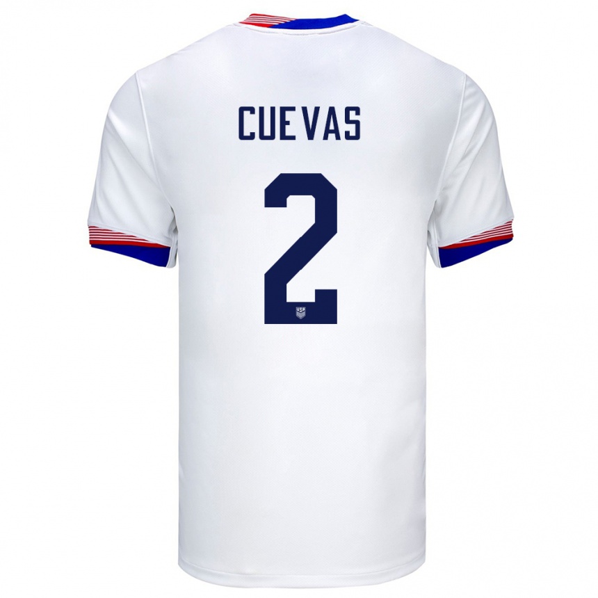 Hombre Fútbol Camiseta Estados Unidos Mauricio Cuevas #2 Blanco 1ª Equipación 24-26