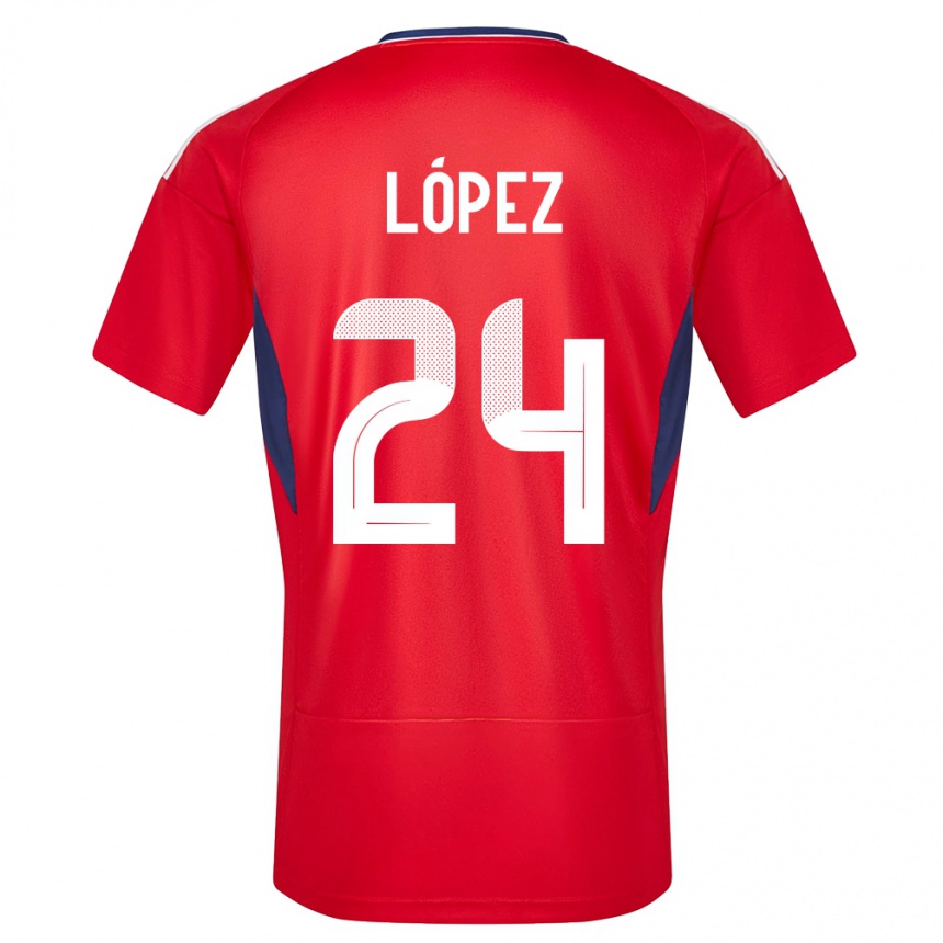 Hombre Fútbol Camiseta Costa Rica Douglas Lopez #24 Rojo 1ª Equipación 24-26