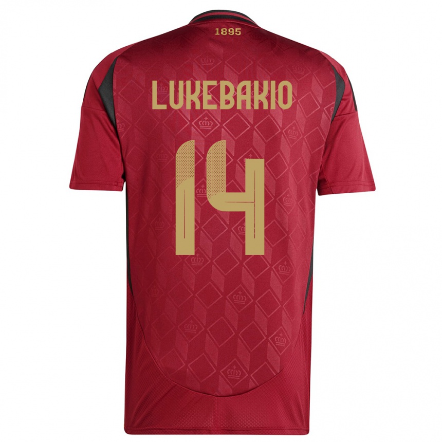 Hombre Fútbol Camiseta Bélgica Dodi Lukebakio #14 Borgoña 1ª Equipación 24-26