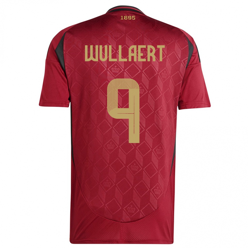 Hombre Fútbol Camiseta Bélgica Tessa Wullaert #9 Borgoña 1ª Equipación 24-26