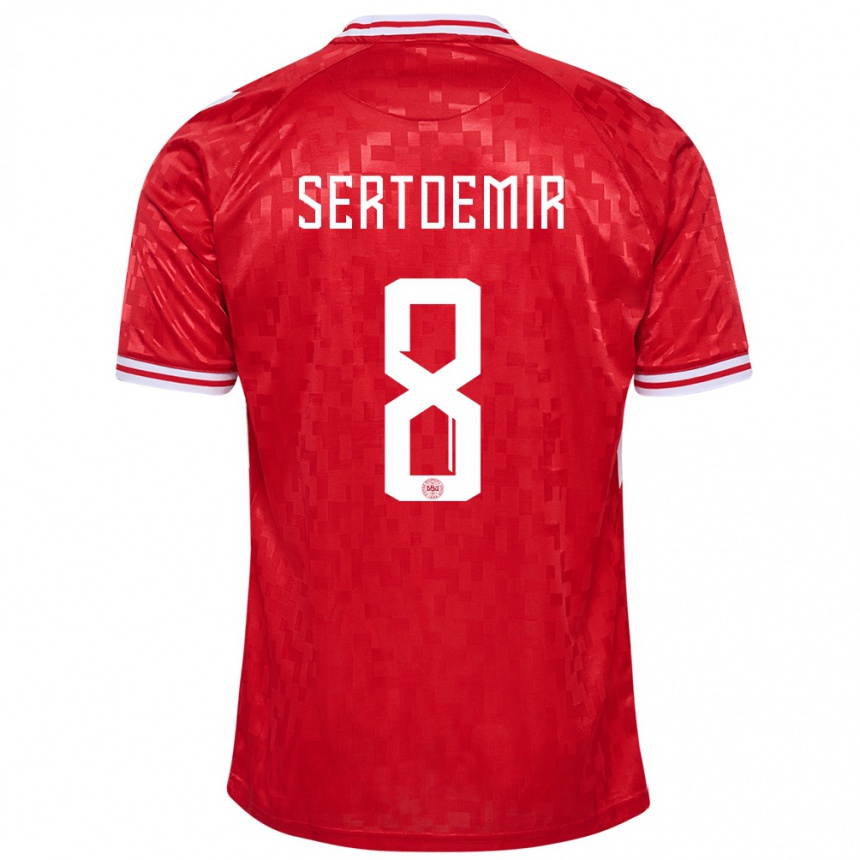 Hombre Fútbol Camiseta Dinamarca Zidan Sertdemir #8 Rojo 1ª Equipación 24-26