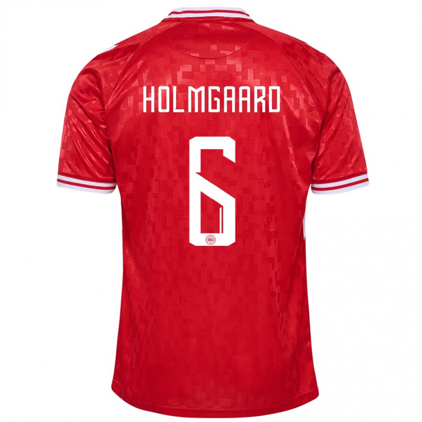 Hombre Fútbol Camiseta Dinamarca Karen Holmgaard #6 Rojo 1ª Equipación 24-26