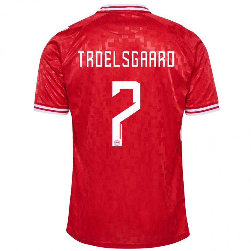 Hombre Fútbol Camiseta Dinamarca Sanne Troelsgaard #7 Rojo 1ª Equipación 24-26