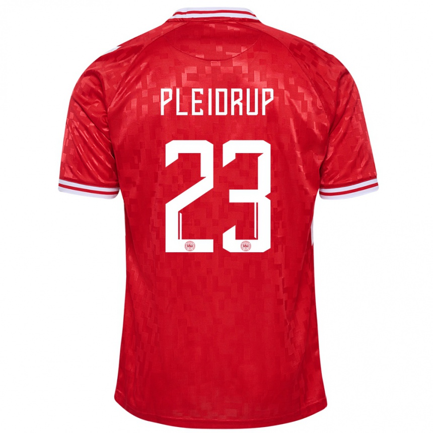 Hombre Fútbol Camiseta Dinamarca Caroline Pleidrup #23 Rojo 1ª Equipación 24-26