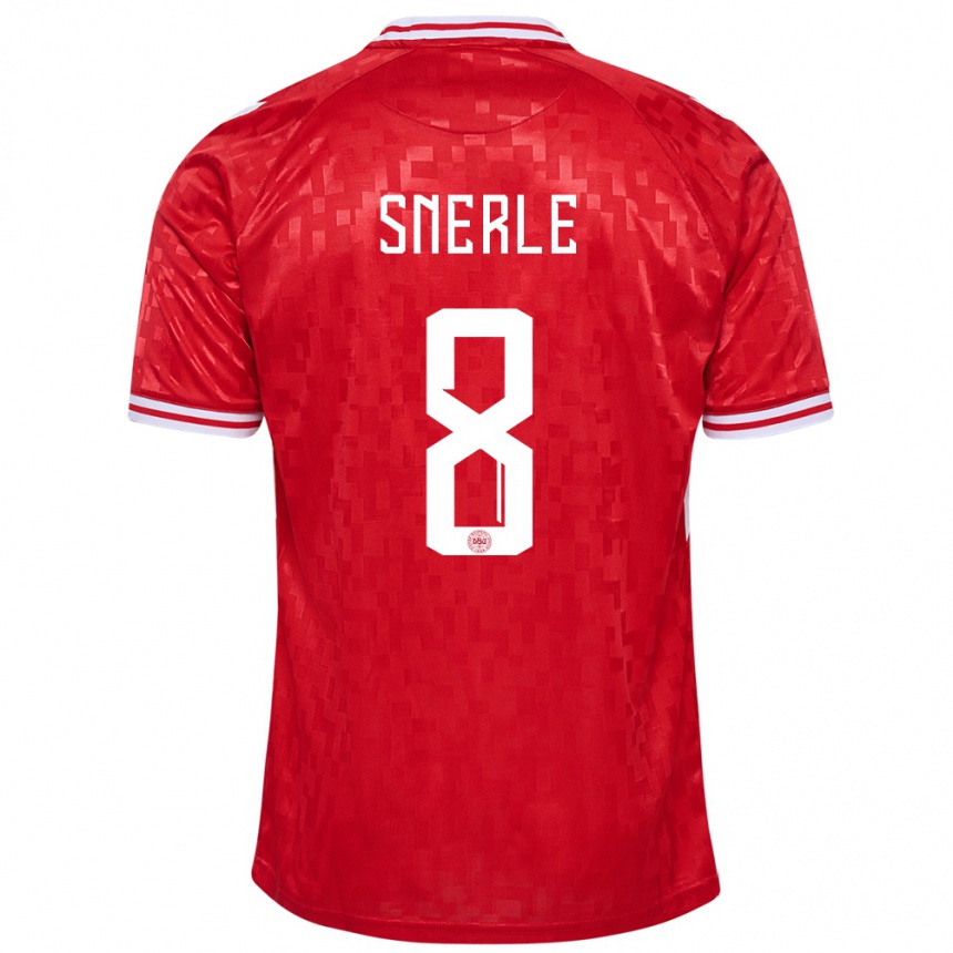 Hombre Fútbol Camiseta Dinamarca Emma Snerle #8 Rojo 1ª Equipación 24-26